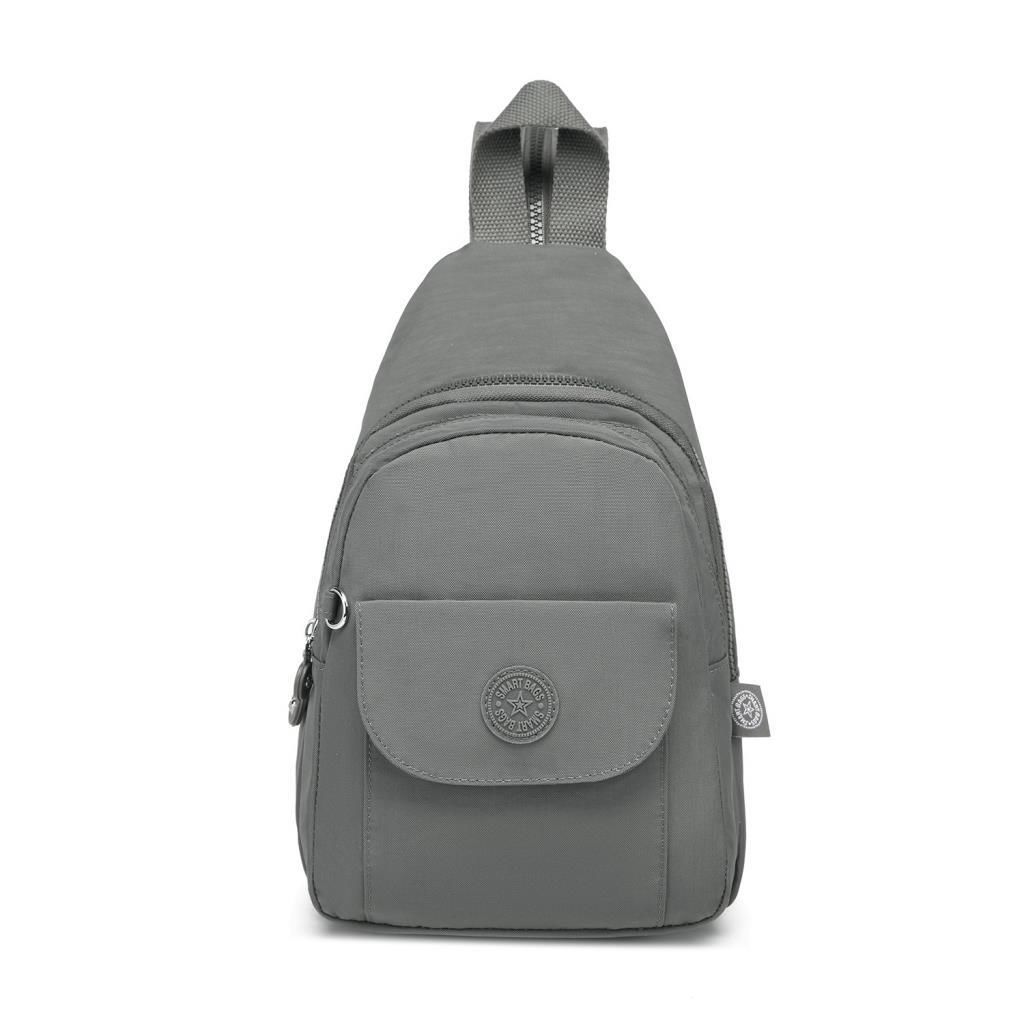 Bodybag Askılı Sırt Çantası Krinkıl Kumaş Smart Bags 1237 Koyu Gri