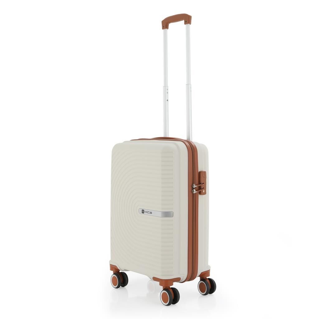 MÇS 3lü Set Kırılmaz Silikon Seyahat Valizi Bavulu V374 Kemik/Kahve