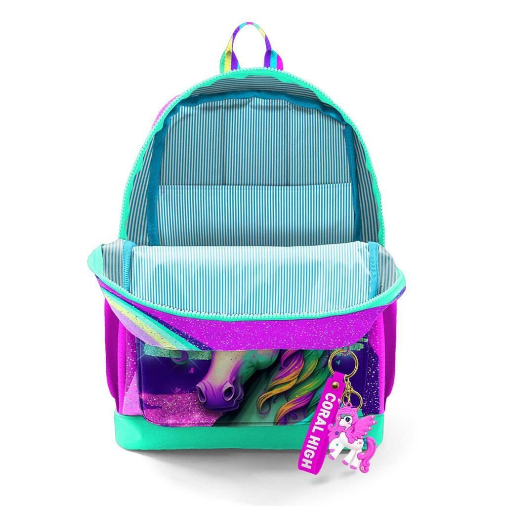 Coral High 2li Set Unicorn Desenli Okul Çantası Beslenme 23758