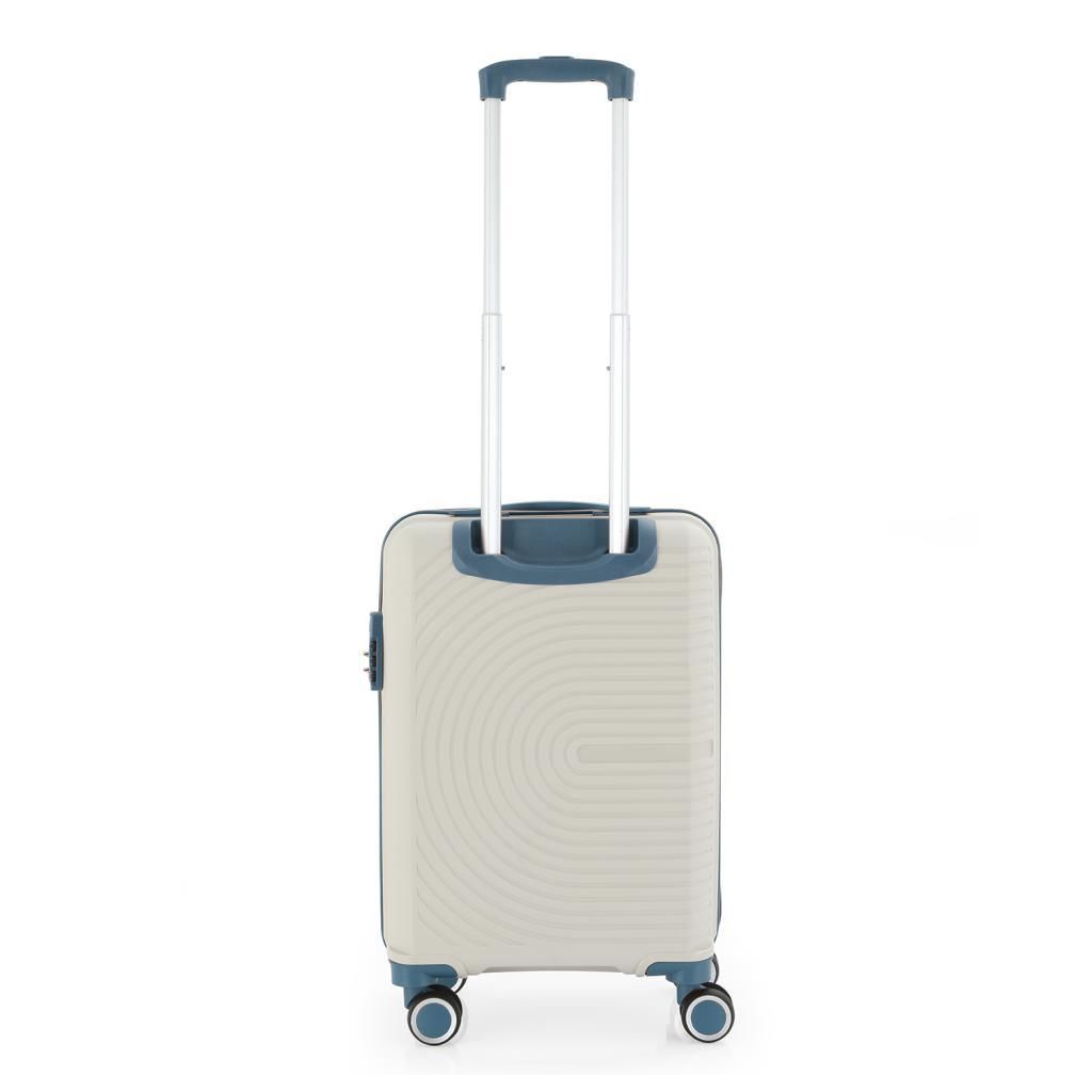 MÇS 3lü Set Kırılmaz Silikon Seyahat Valizi Bavulu V374 Kemik/Sky Blue