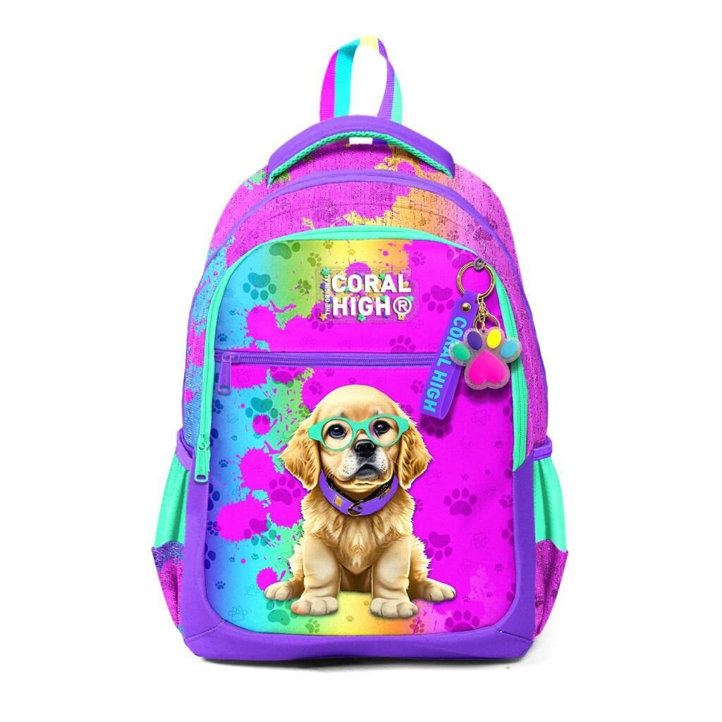 Coral High 2li Set Köpek Desenli Okul Çantası Beslenme 23649