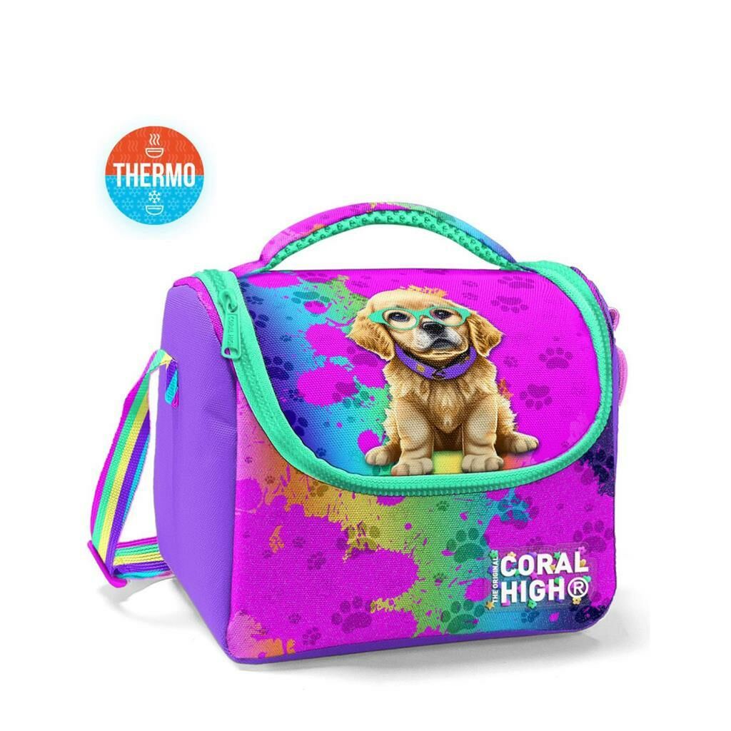 Coral High 2li Set Köpek Desenli Okul Çantası Beslenme 23649