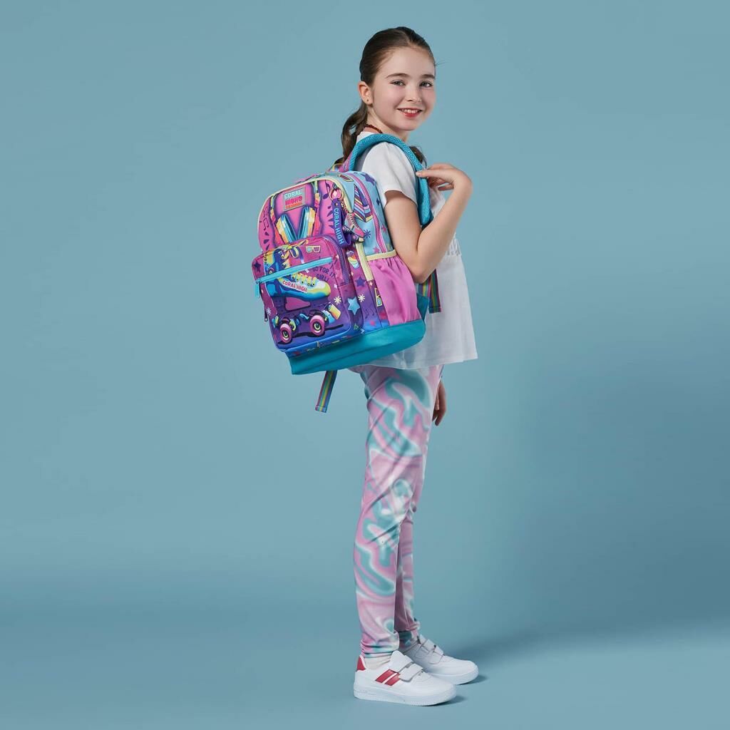 Coral High 2li Set Kulaklık Desenli Okul Çantası Beslenme 23754