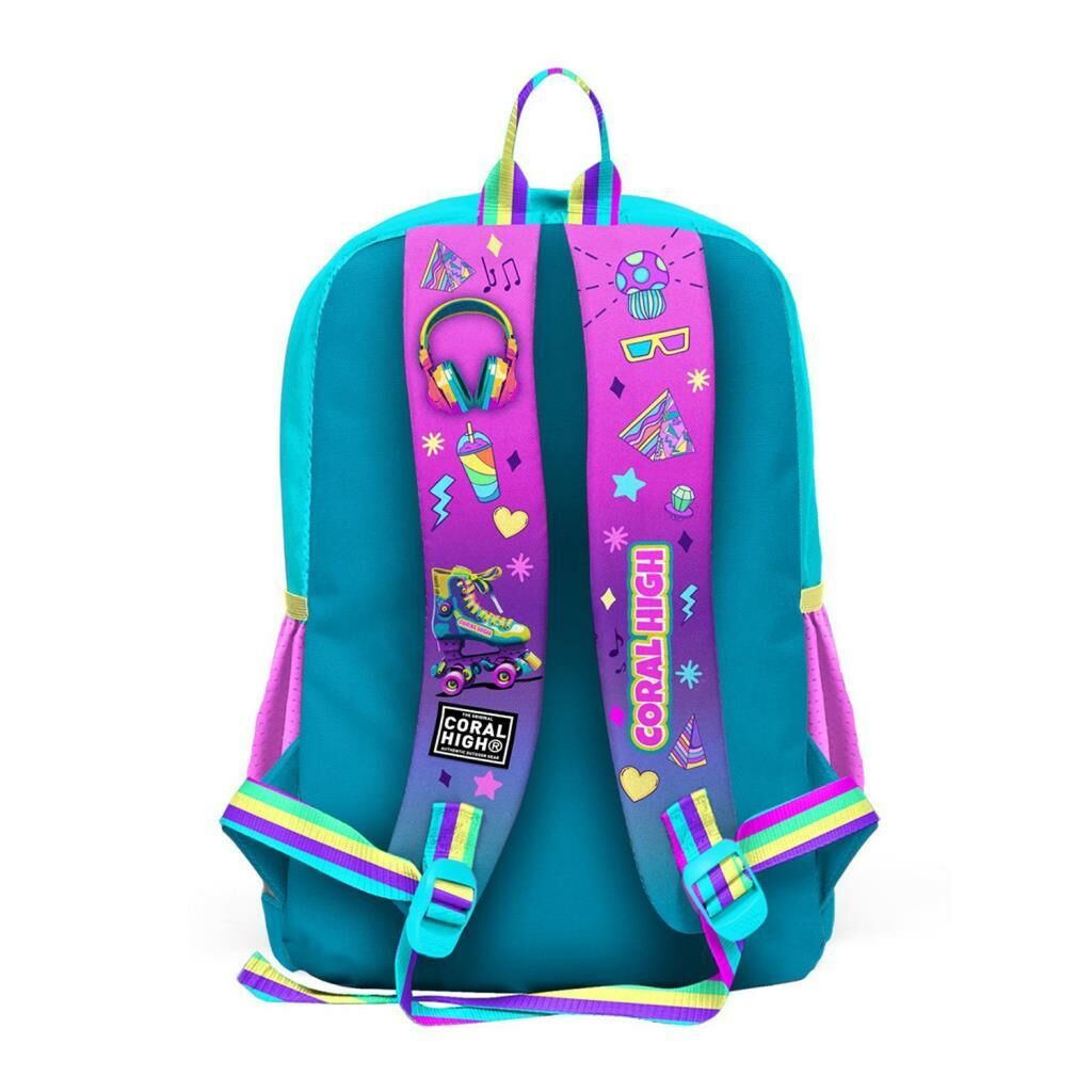 Coral High 2li Set Kulaklık Desenli Okul Çantası Beslenme 23754