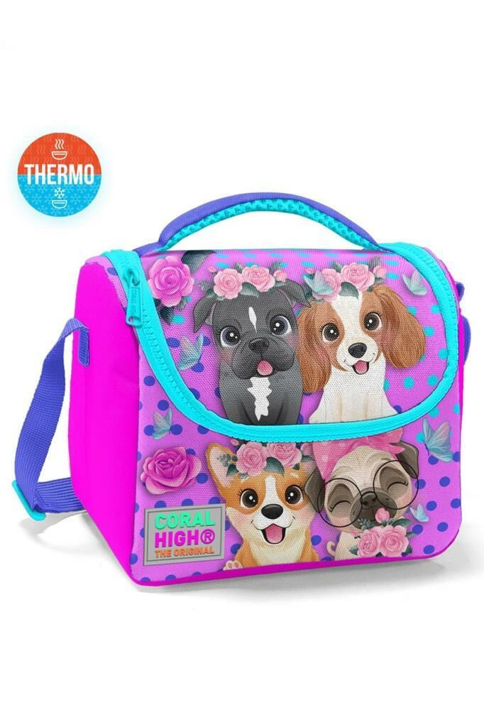 Coral High 2li Set Köpek Desenli Okul Çantası Beslenme 23750