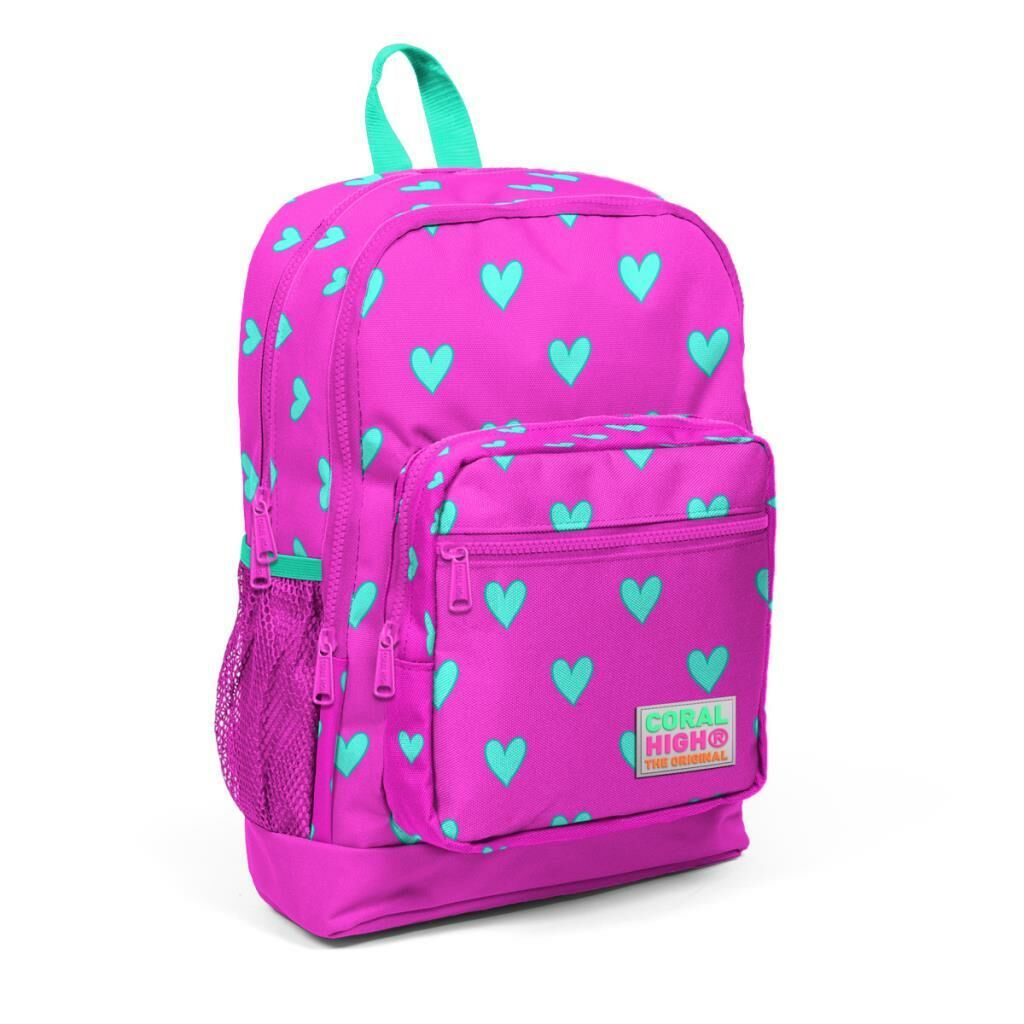 Coral High 2li Set Kalp Desenli Okul Çantası Beslenme 23113