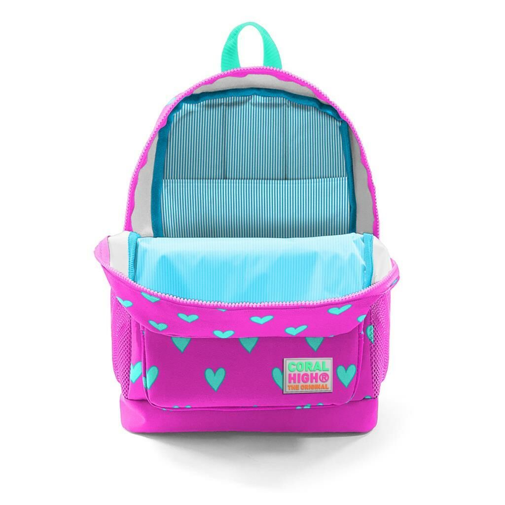 Coral High 2li Set Kalp Desenli Okul Çantası Beslenme 23113