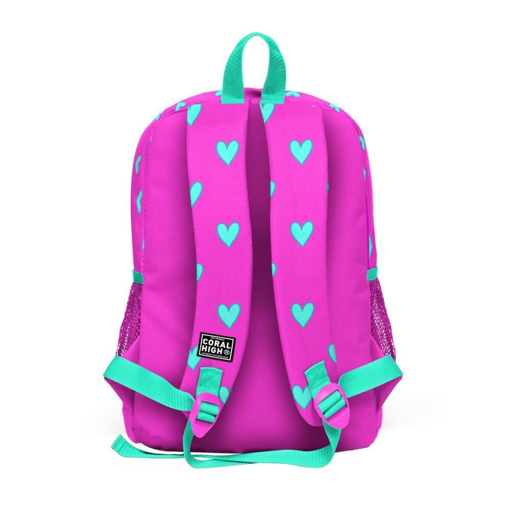 Coral High 2li Set Kalp Desenli Okul Çantası Beslenme 23113