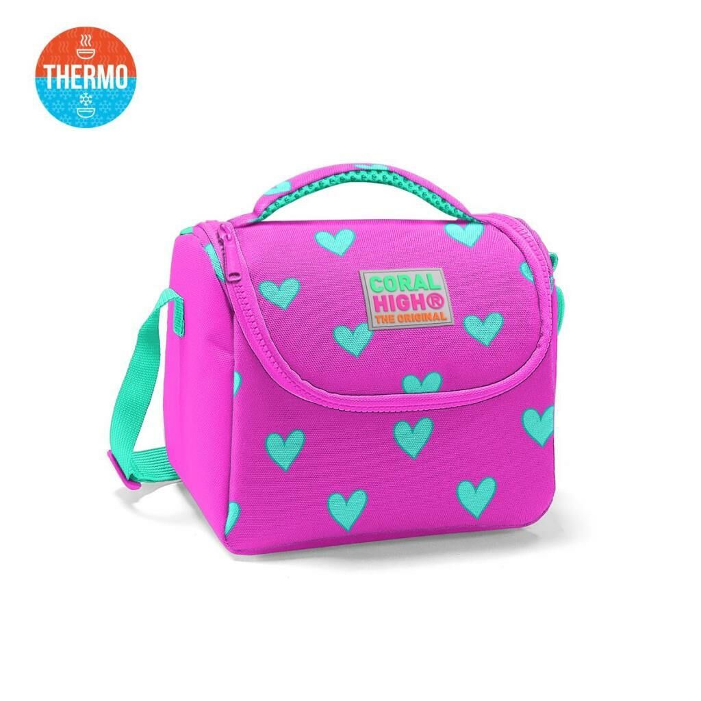 Coral High 2li Set Kalp Desenli Okul Çantası Beslenme 23113