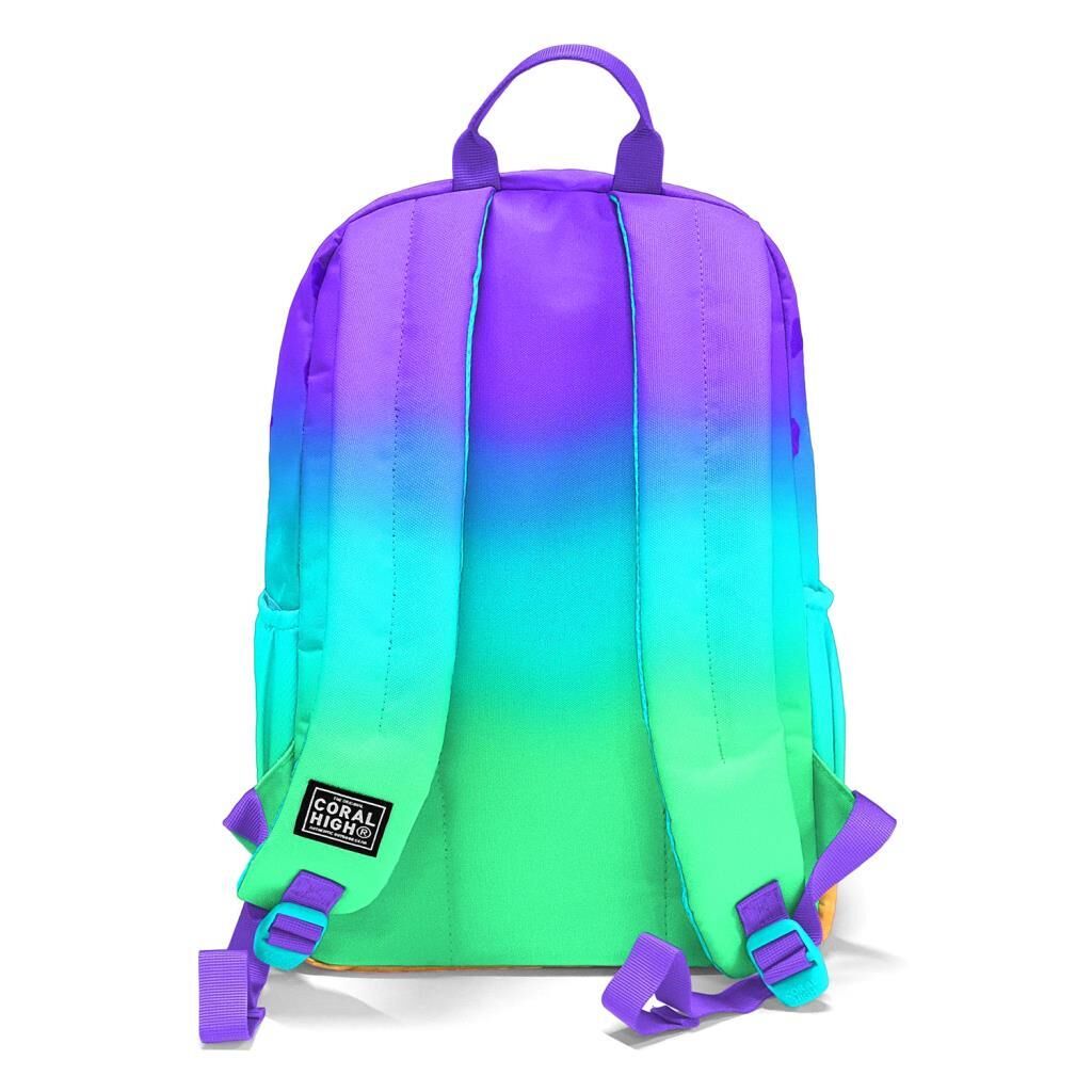 Coral High 2li Set Mor Lila Desenli Okul Çantası Beslenme 23637