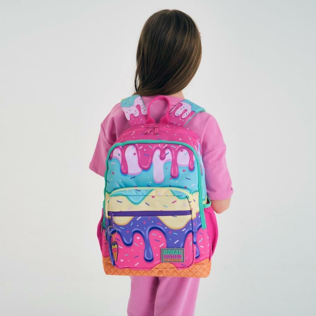 Coral High 2li Set Dondurma Desenli Okul Çantası Beslenme 23731