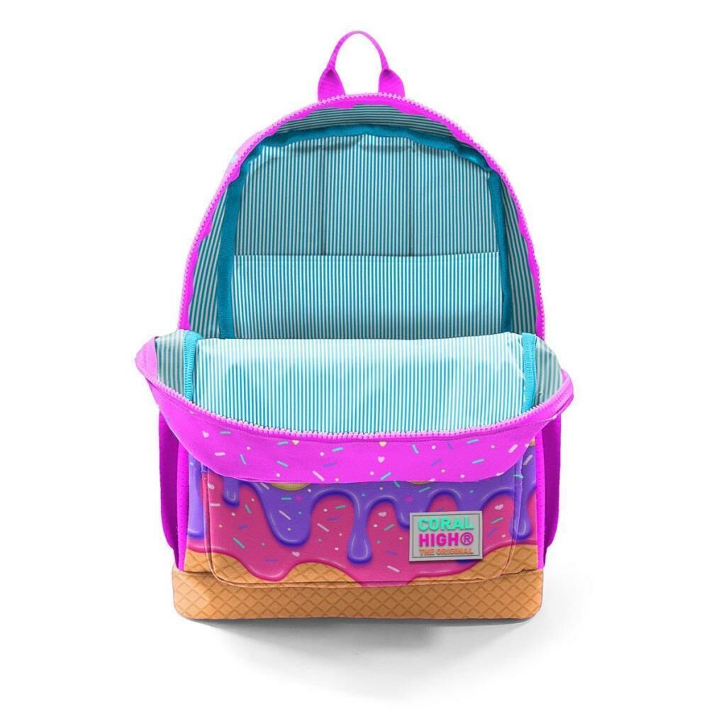 Coral High 2li Set Dondurma Desenli Okul Çantası Beslenme 23731