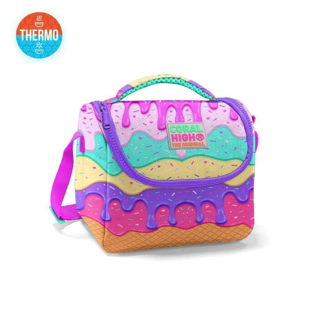Coral High 2li Set Dondurma Desenli Okul Çantası Beslenme 23731