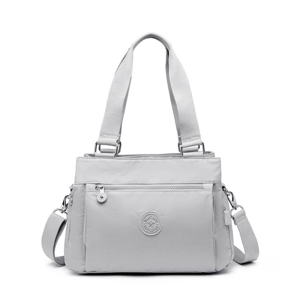 1125 Krinkıl Kumaş Bayan Omuz Çantası Smart Bags A.Gri