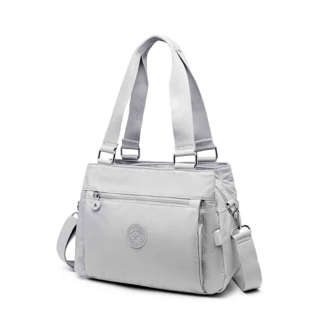 1125 Krinkıl Kumaş Bayan Omuz Çantası Smart Bags A.Gri