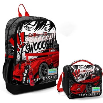 Coral High 2li Set Araba Desenli Okul Çantası Beslenme 23747
