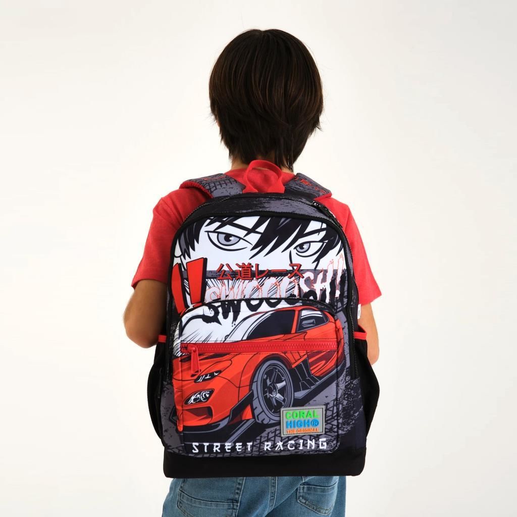 Coral High 2li Set Araba Desenli Okul Çantası Beslenme 23747