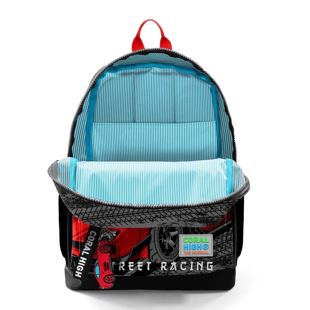 Coral High 2li Set Araba Desenli Okul Çantası Beslenme 23747
