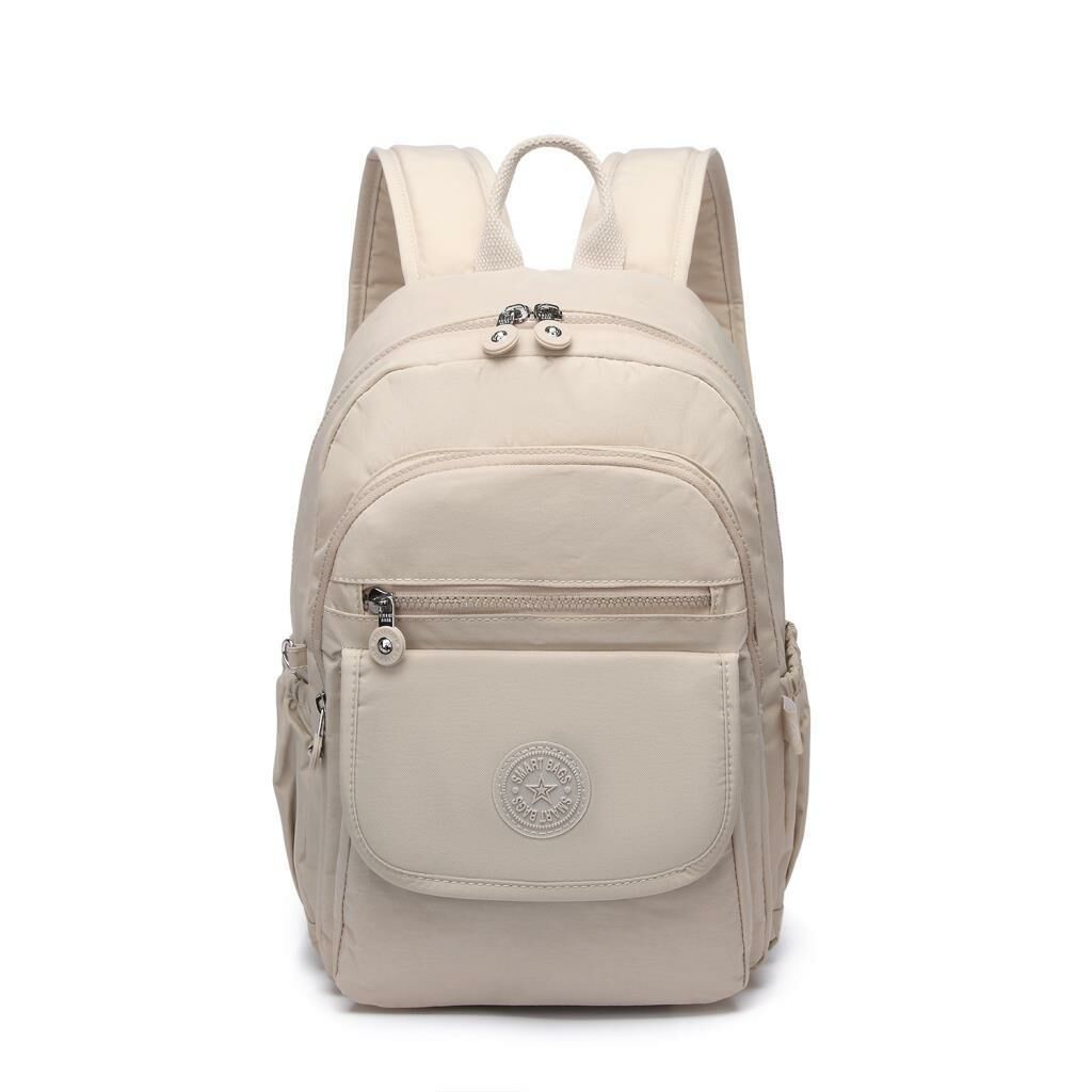 Orta Boy Kadın Sırt Çantası Smart Bags Krinkıl Kumaş 1187 Bej