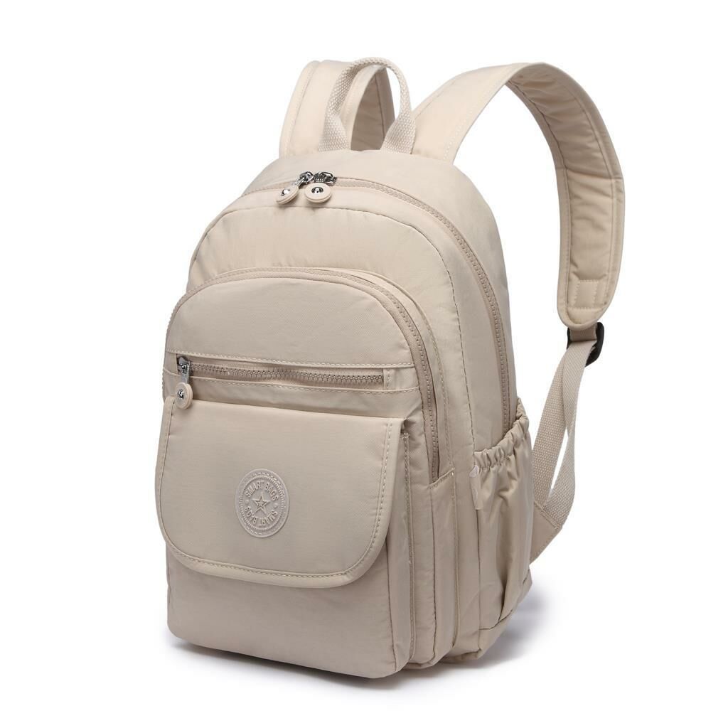 Orta Boy Kadın Sırt Çantası Smart Bags Krinkıl Kumaş 1187 Bej