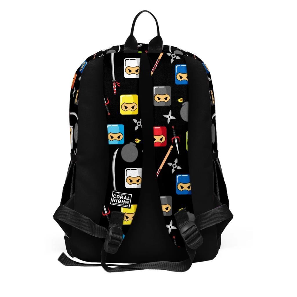 Coral High 2li Set Ninja Desenli Okul Çantası Beslenme 23473