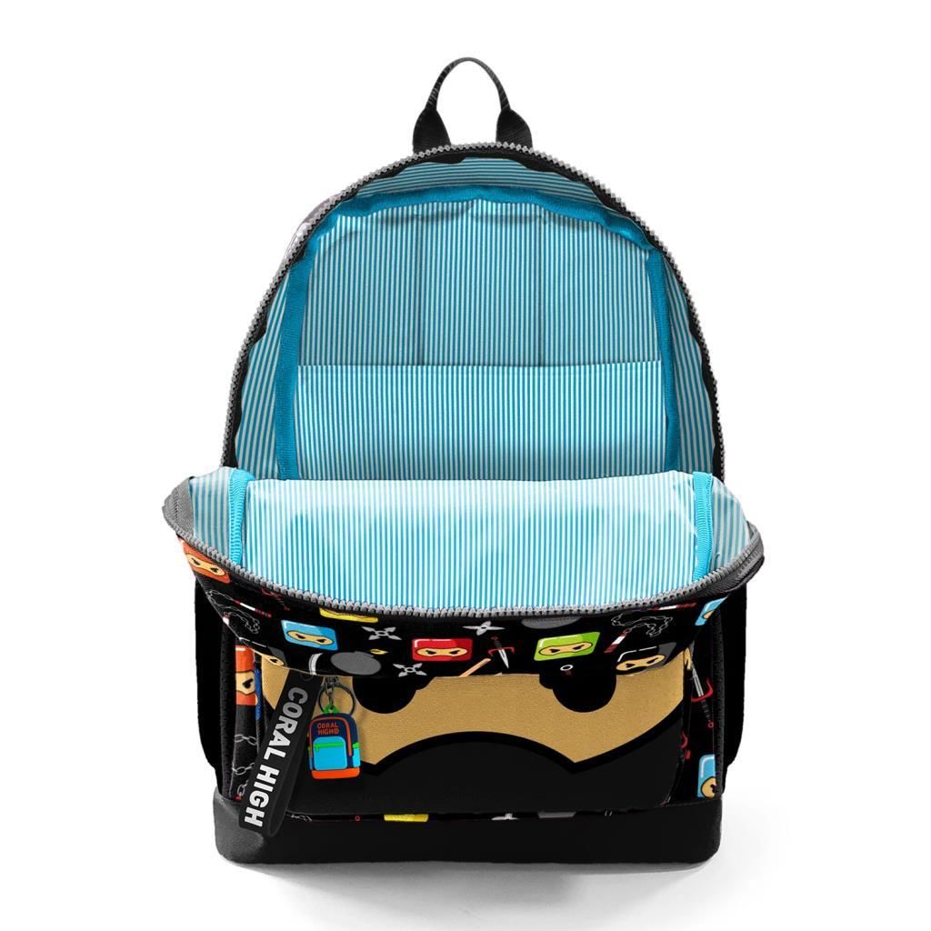 Coral High 2li Set Ninja Desenli Okul Çantası Beslenme 23473