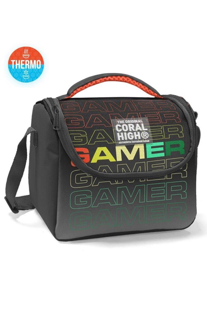 Coral High 2li Set Gamer Desenli Okul Çantası Beslenme 23640