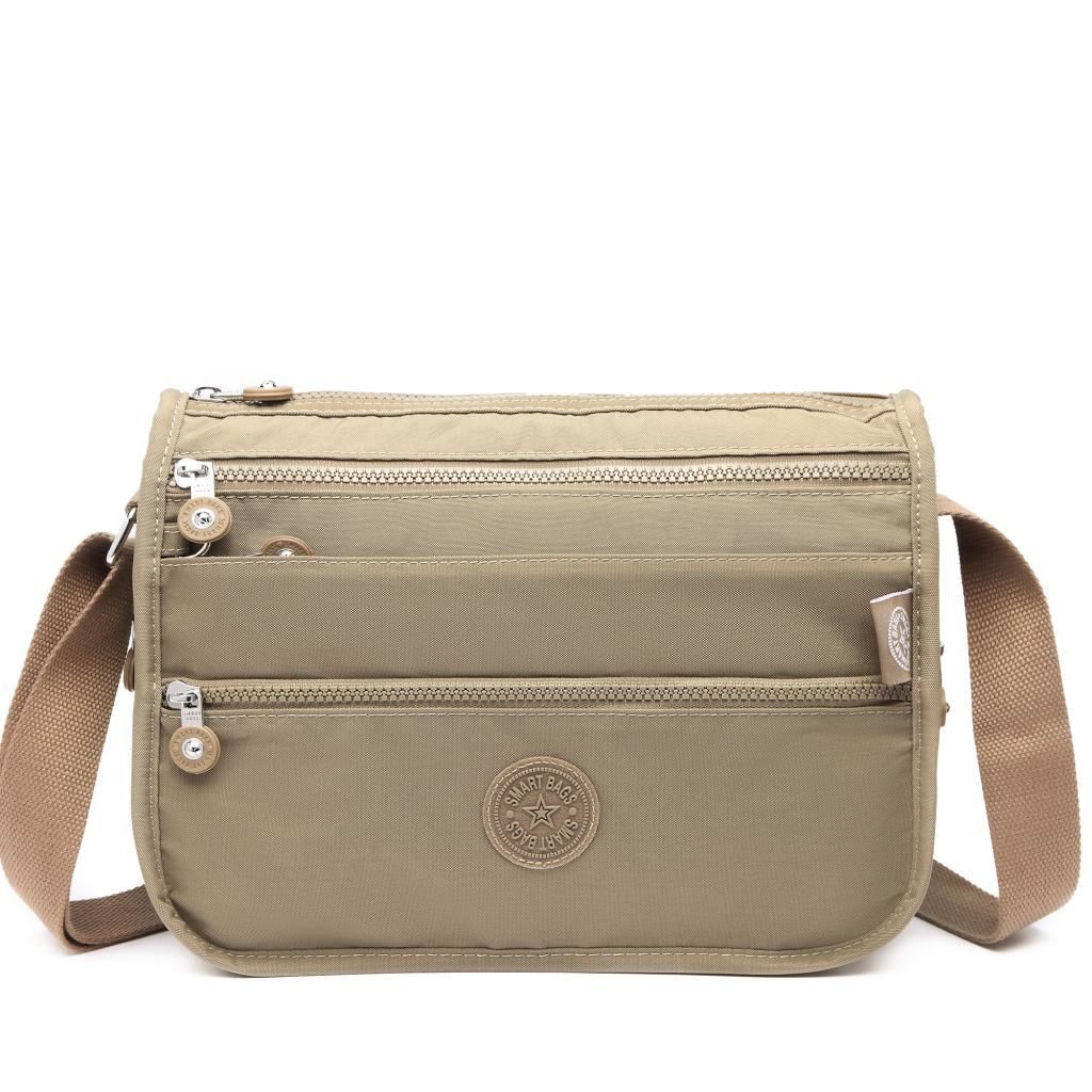 1128 Krinkıl Kumaş Bayan Postacı Omuz Çantası Smart Bags Camel