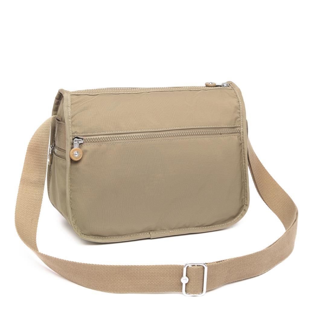 1128 Krinkıl Kumaş Bayan Postacı Omuz Çantası Smart Bags Camel