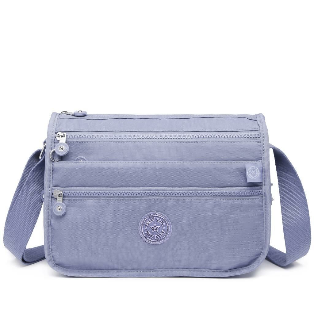 1128 Krinkıl Kumaş Bayan Postacı Omuz Çantası Smart Bags Lila