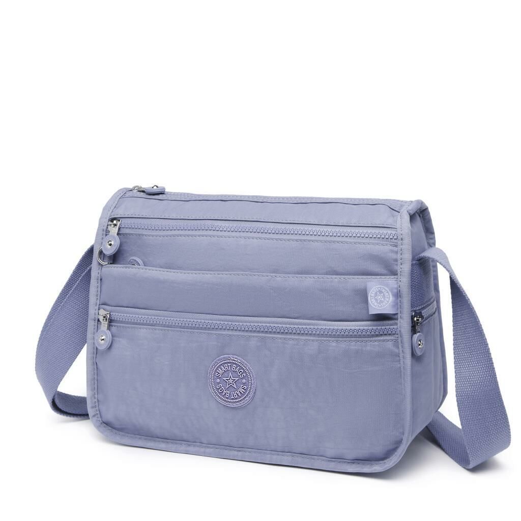 1128 Krinkıl Kumaş Bayan Postacı Omuz Çantası Smart Bags Lila