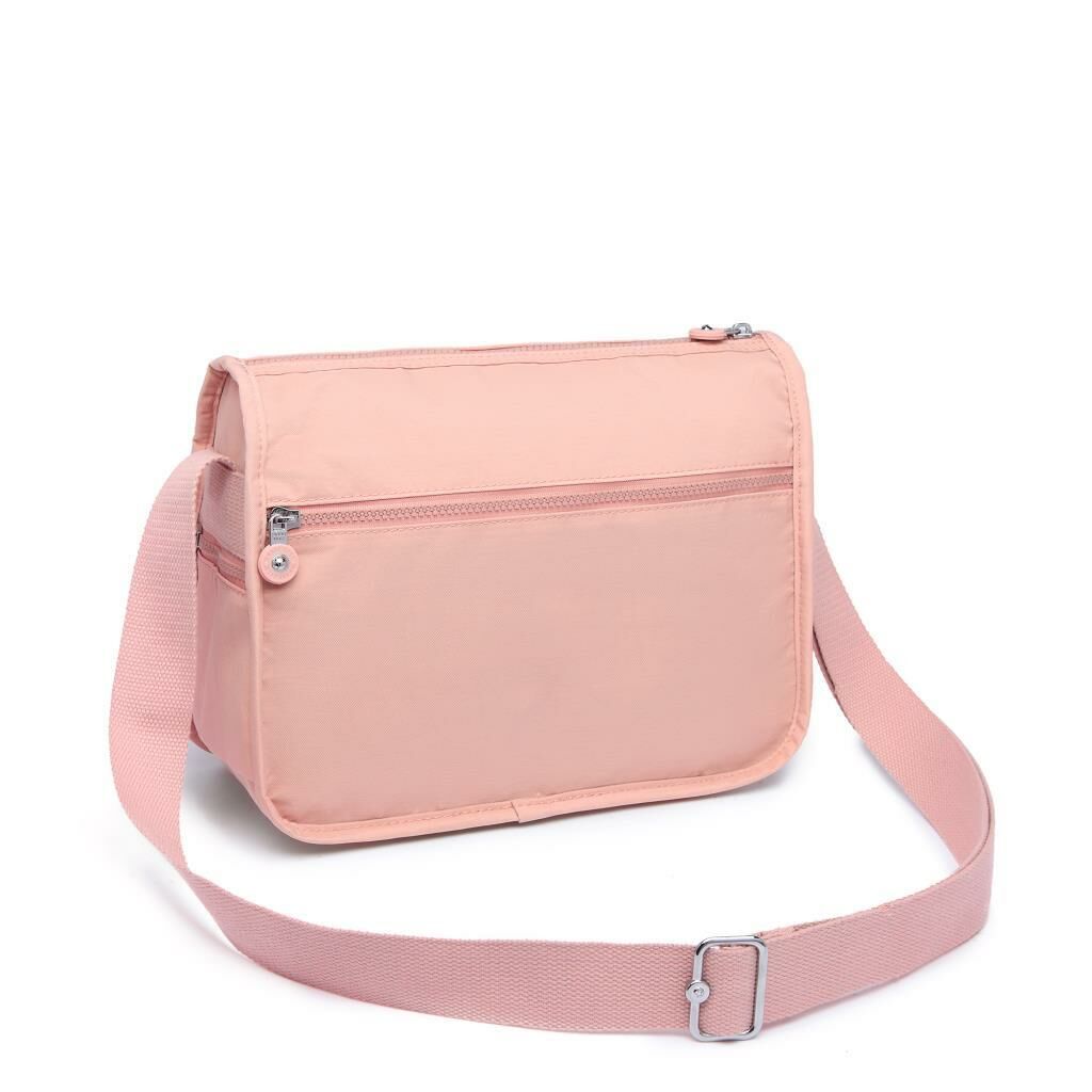 1128 Krinkıl Kumaş Bayan Postacı Omuz Çantası Smart Bags Pudra