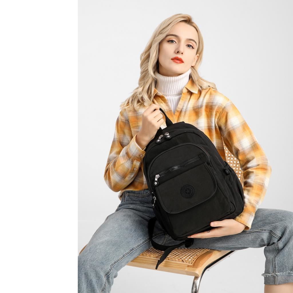 Orta Boy Kadın Sırt Çantası Smart Bags Krinkıl Kumaş 1187 Koyu Gri