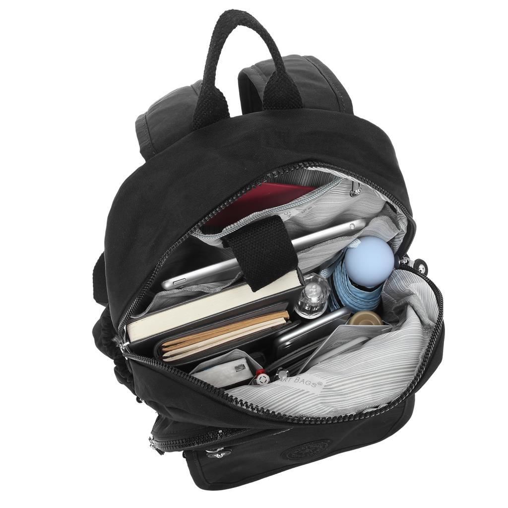 Orta Boy Kadın Sırt Çantası Smart Bags Krinkıl Kumaş 1187 Koyu Gri