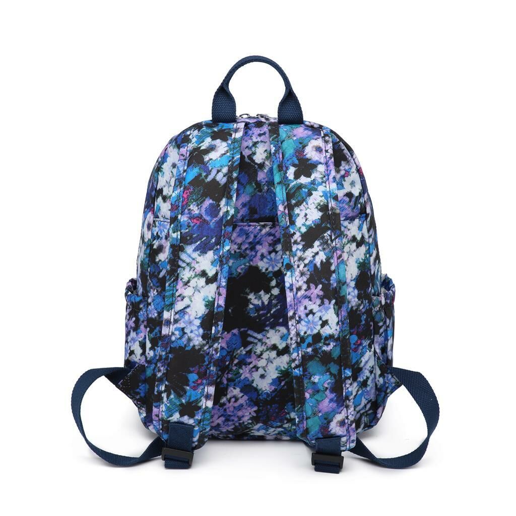 Orta Boy Kadın Sırt Çantası Smart Bags Krinkıl Kumaş 1187 Mavi Print