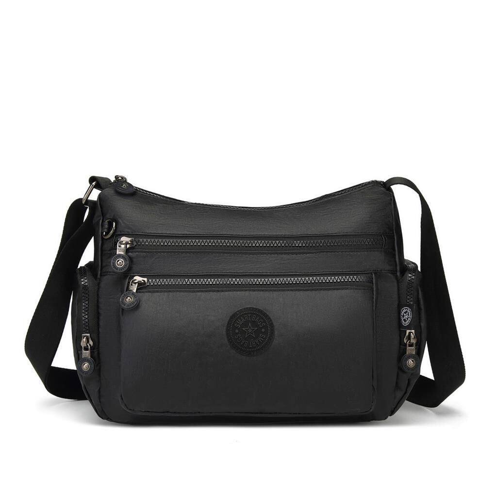 Metalik Kumaş Kadın Postacı Çantası Smart Bags 1115 Siyah