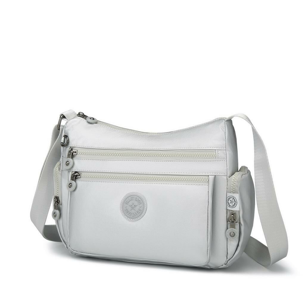 Metalik Kumaş Kadın Postacı Çantası Smart Bags 1115 Platin