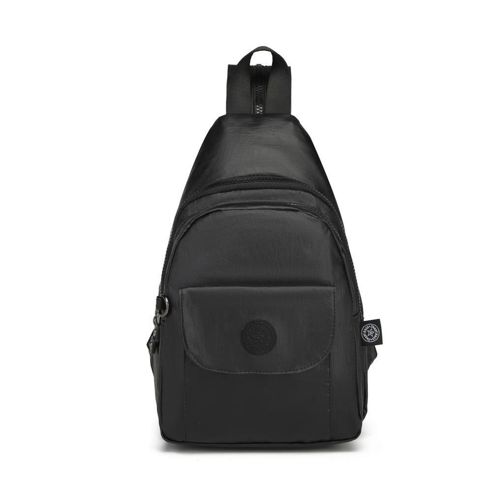 Metalik Kumaş Bodybag Askılı Sırt Çantası Smart Bags 1237 Siyah