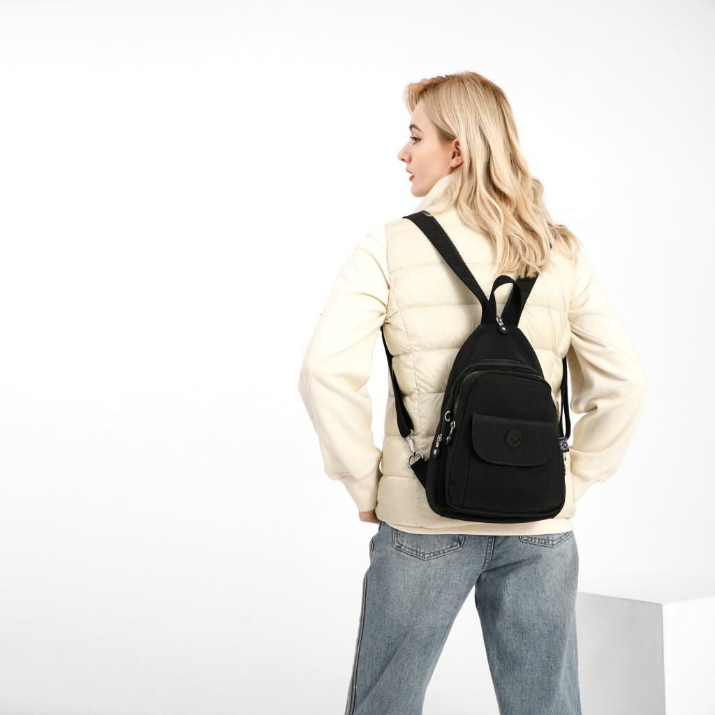 Metalik Kumaş Bodybag Askılı Sırt Çantası Smart Bags 1237 Platin