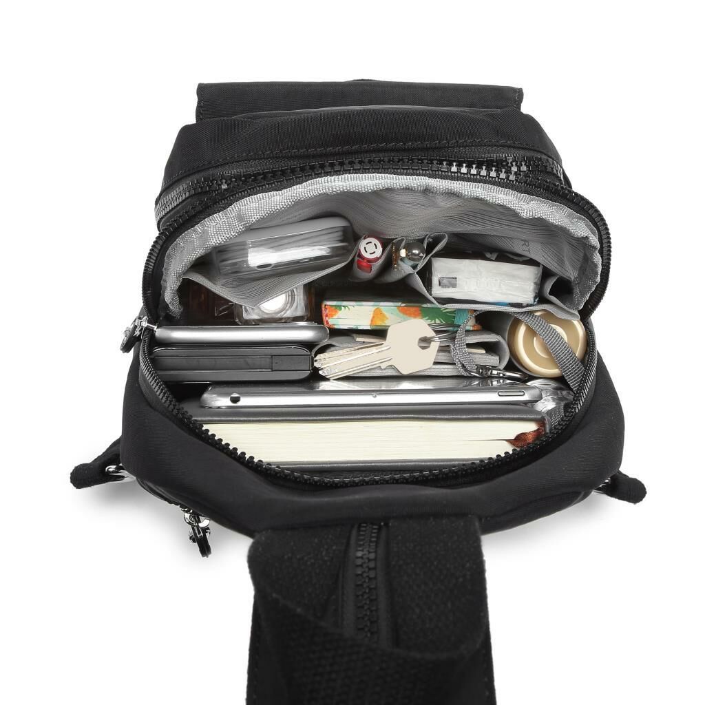 Metalik Kumaş Bodybag Askılı Sırt Çantası Smart Bags 1237 Platin