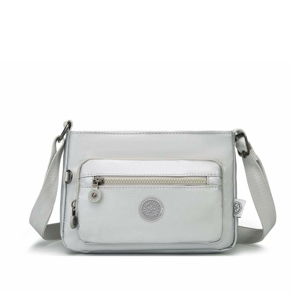 Metalik Kumaş Kadın Postacı Çantası Smart Bags 3270 Platin