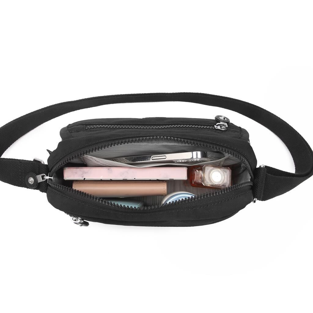 Metalik Kumaş Kadın Postacı Çantası Smart Bags 3166 Siyah