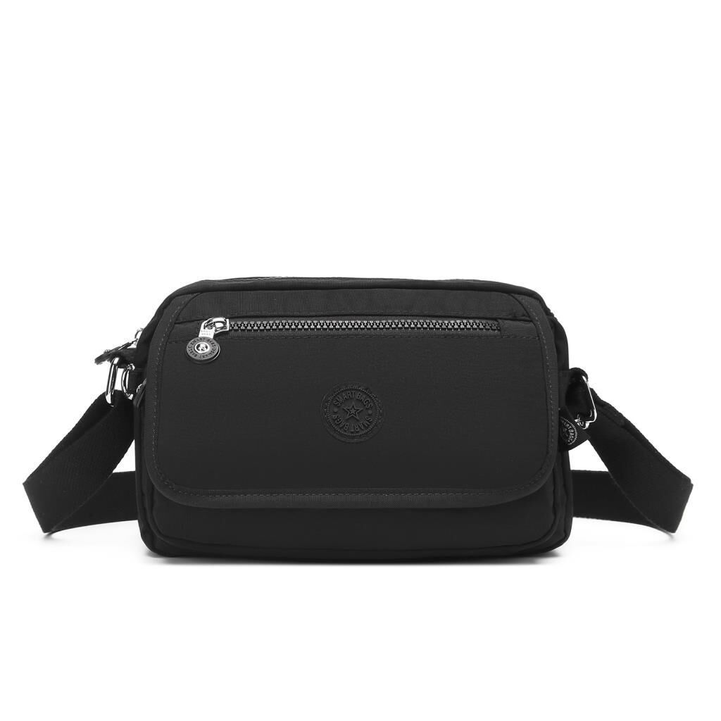 Metalik Kumaş Kadın Postacı Çantası Smart Bags 3166 Siyah