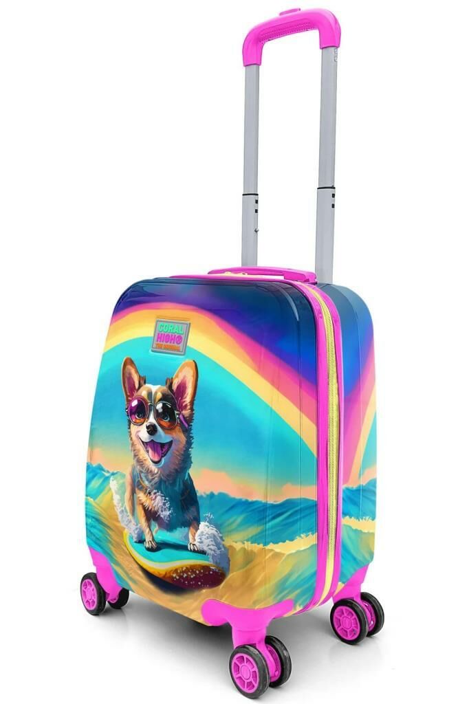 Coral High Minik Boy Çocuk Seyahat Valizi Sörfçü Köpek 16778