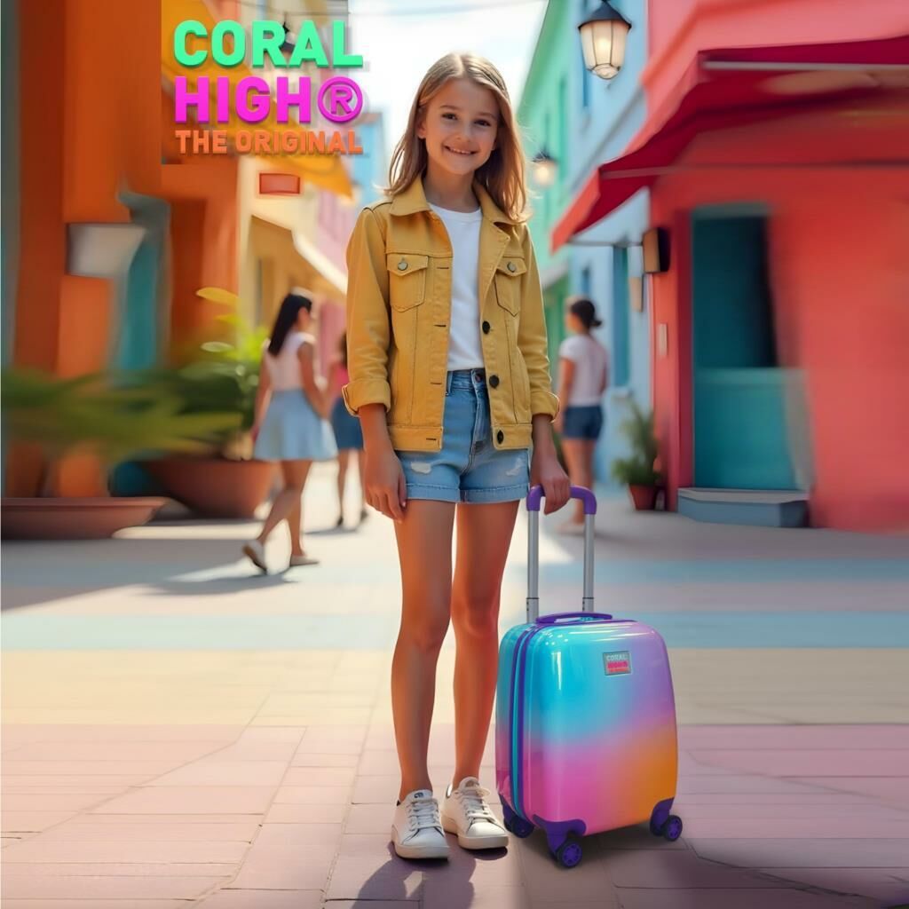 Coral High Minik Boy Çocuk Valizi Renkli Desenli 16791