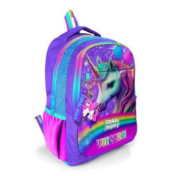 Coral High Büyük Boy Okul Sırt Çantası Simli Unicorn Desenli 23663