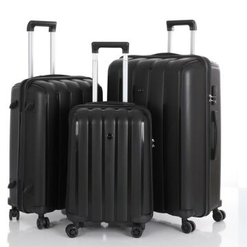 MÇS 3lü Set Kırılmaz Silikon Seyahat Valizi Bavulu V305 Siyah