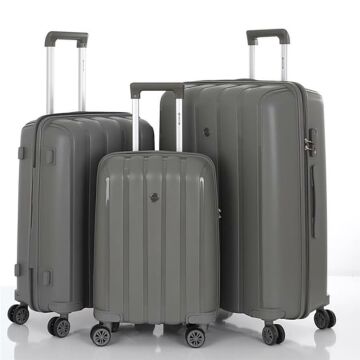MÇS 3lü Set Kırılmaz Silikon Seyahat Valizi Bavulu V305 Gri