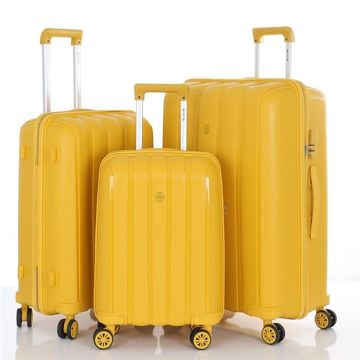 MÇS 3lü Set Kırılmaz Silikon Seyahat Valizi Bavulu V305 Sarı