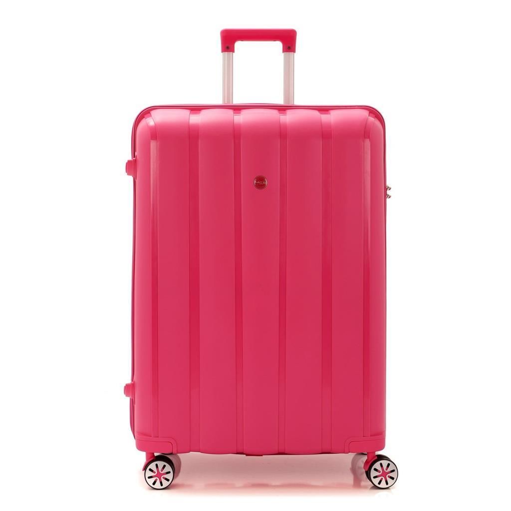 MÇS 3lü Set Kırılmaz Silikon Seyahat Valizi Bavulu V305 Fuşya